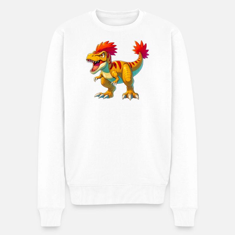 Dinosaurier - Männer Premium Bio Pullover - Weiß