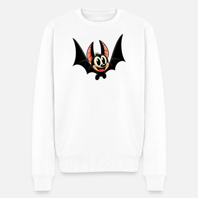 Fledermaus - Männer Premium Bio Pullover - Weiß