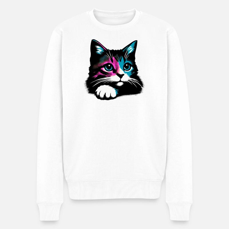 Chat - Pull Premium bio Homme - blanc