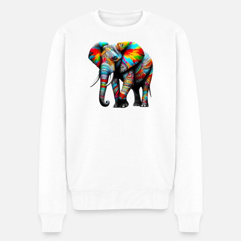 Éléphant - Pull Premium bio Homme - blanc