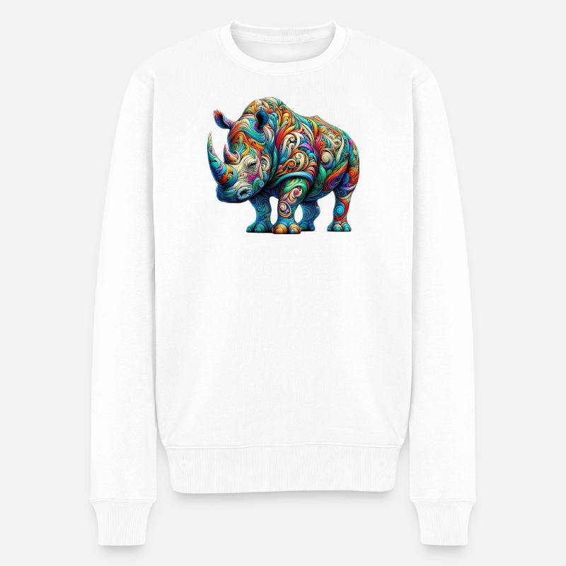 Rhinocéros - Pull Premium bio Homme - blanc