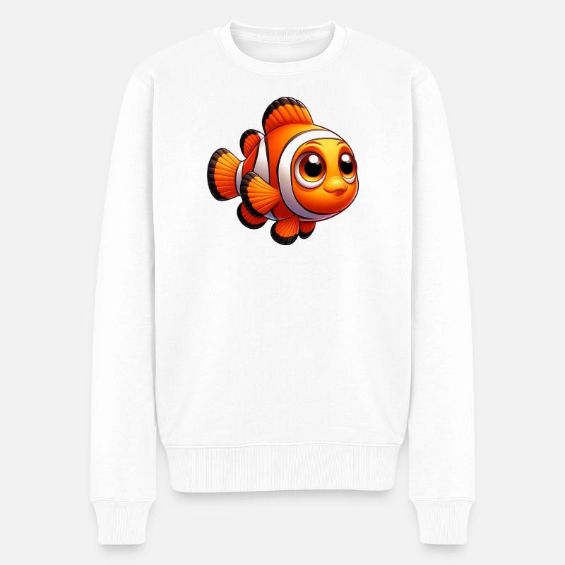 Clownfisch - Männer Premium Bio Pullover - Weiß