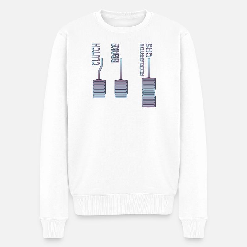 GAZ D’ACCÉLÉRATEUR DE FREIN D’EMBRAYAGE - Pull Premium bio Homme - blanc
