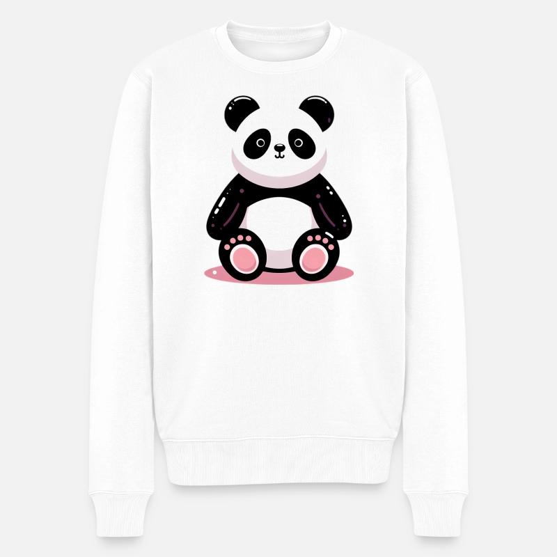 Panda - Pull Premium bio Homme - blanc