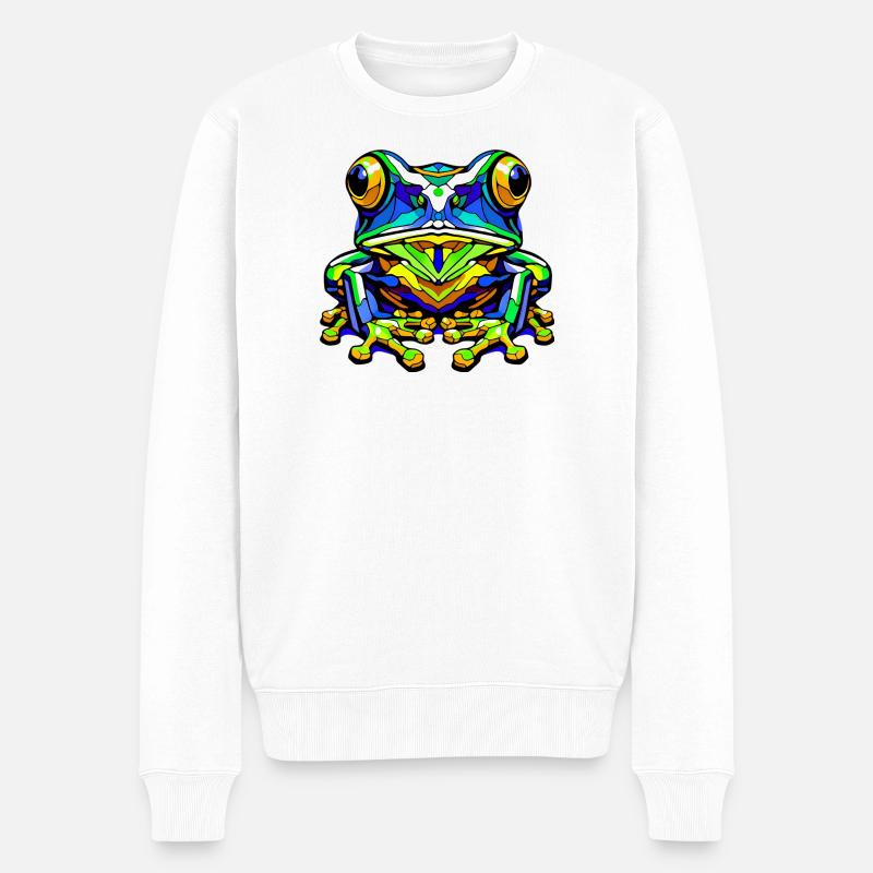 Frosch - Männer Premium Bio Pullover - Weiß