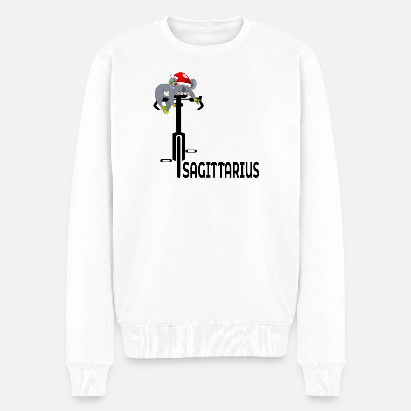 CHRISTMAS CYCLING DECEMBER SAGITTARIUS - Männer Premium Bio Pullover - Weiß