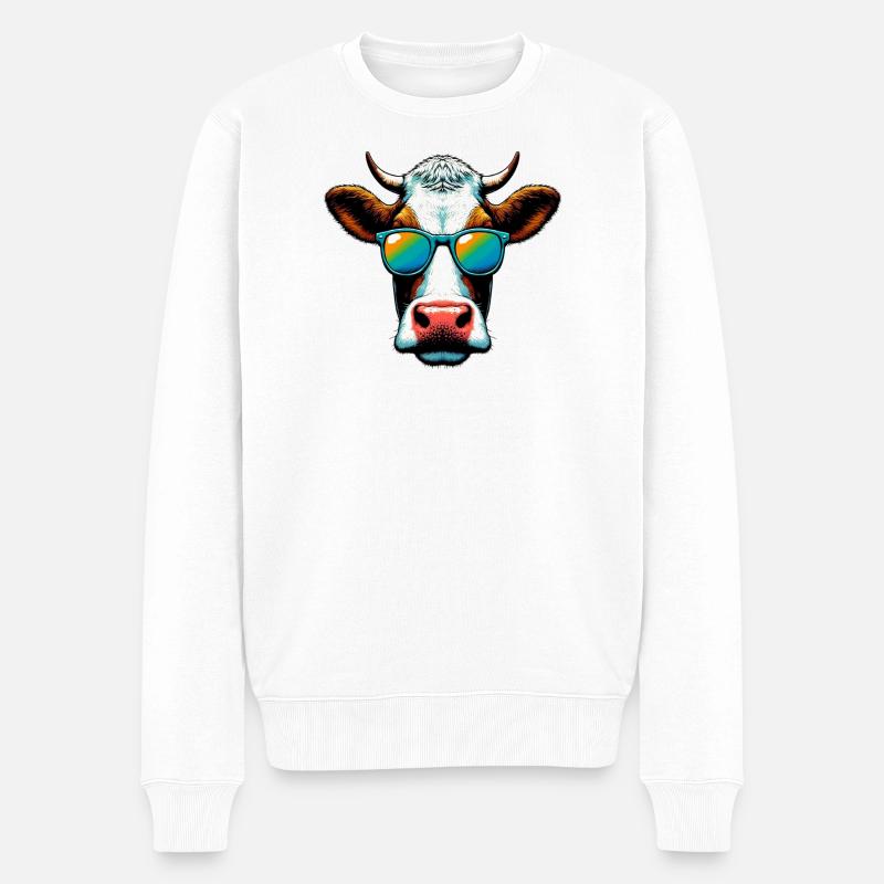 Vache - Pull Premium bio Homme - blanc