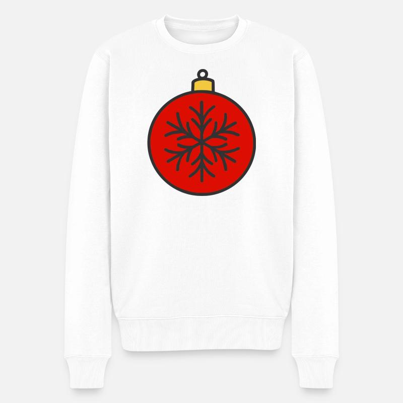 Weihnachtskugel - Männer Premium Bio Pullover - Weiß