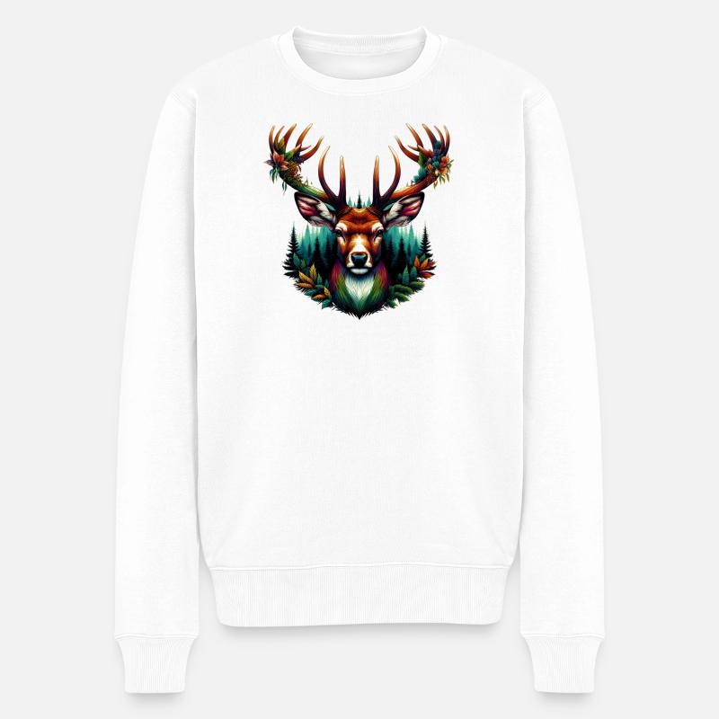 Cerf - Pull Premium bio Homme - blanc