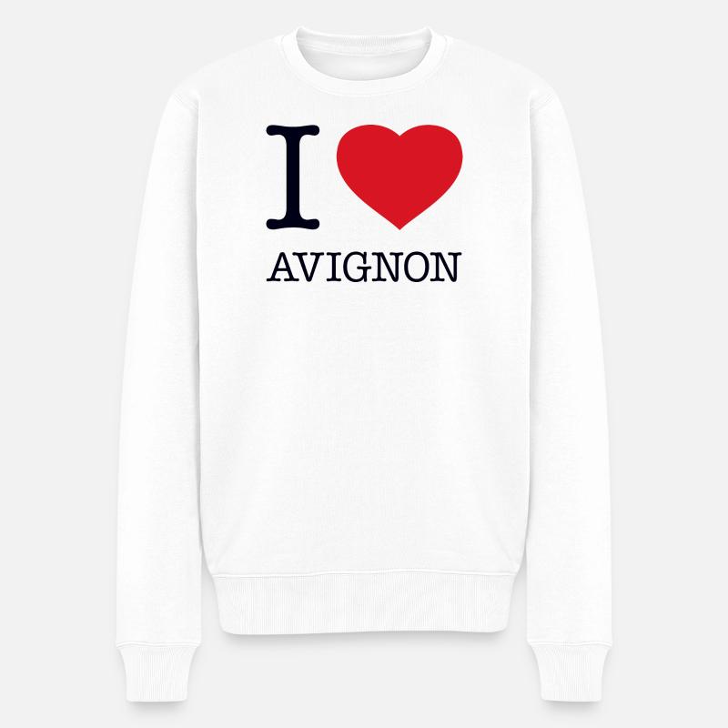 J’ADORE AVIGNON - Pull Premium bio Homme - blanc