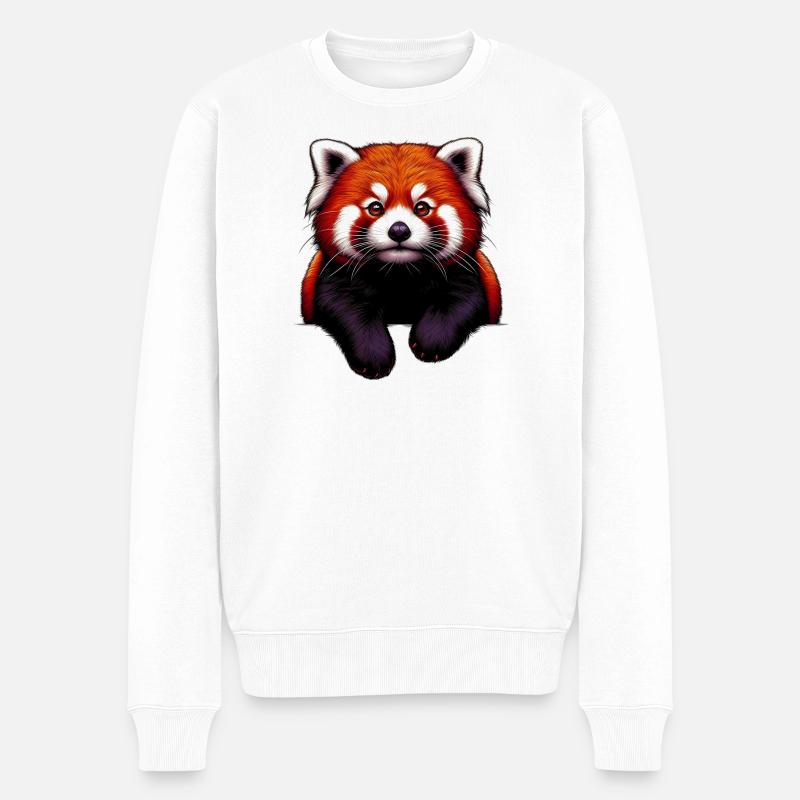 Kleiner Panda - Männer Premium Bio Pullover - Weiß