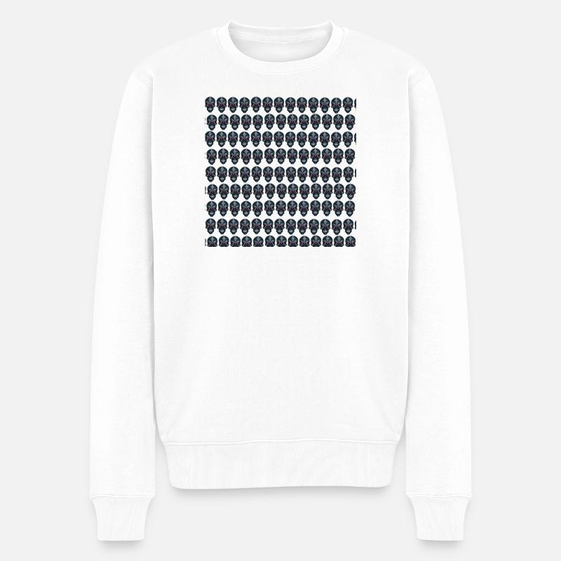 Menschenschädel Muster, coole Tees, guselige Desig - Männer Premium Bio Pullover - Weiß