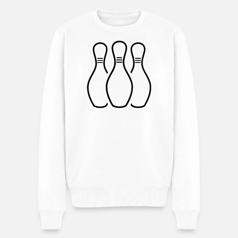 Croquis de quilles de bowling - Pull Premium bio Homme - blanc