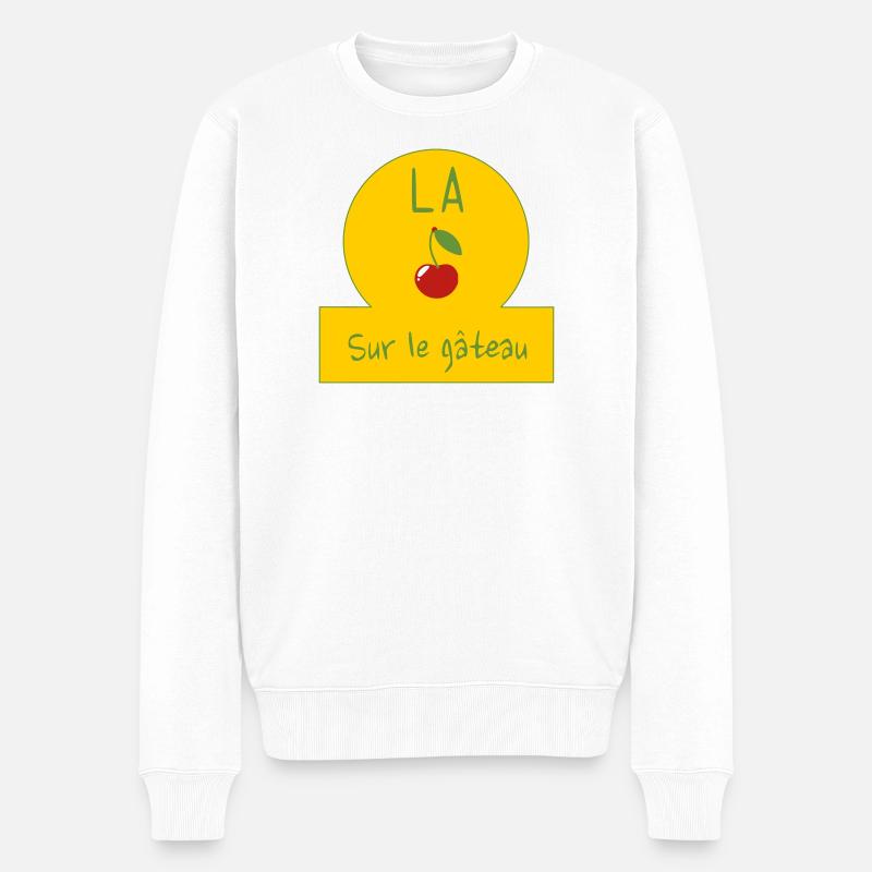 Das i-Tüpfelchen - Männer Premium Bio Pullover - Weiß