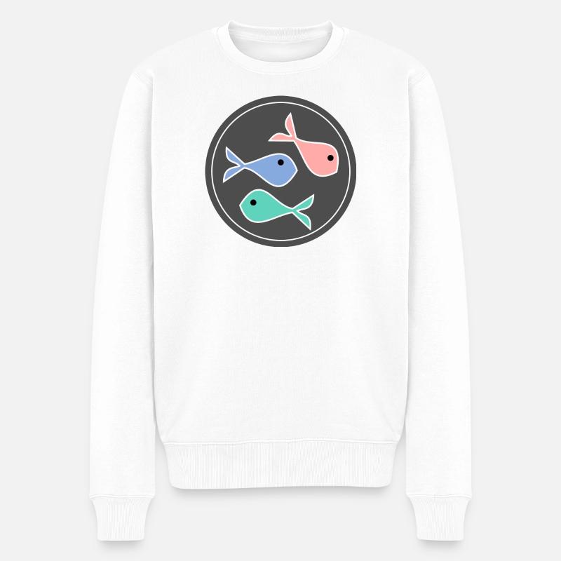 FISCH. SARDINE. APRILSCHERZ. MEER. OZEAN - Männer Premium Bio Pullover - Weiß