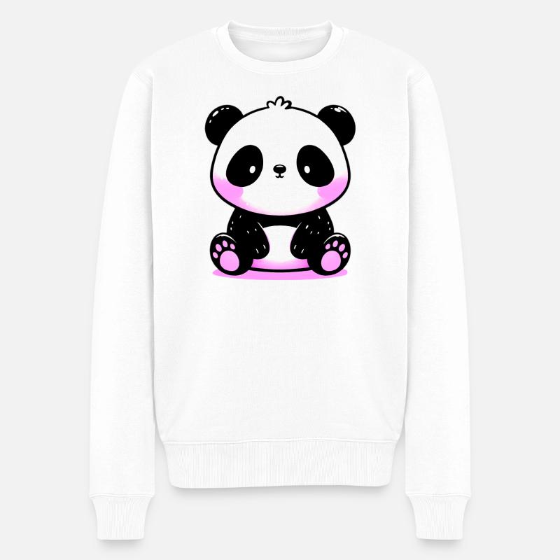 Panda - Pull Premium bio Homme - blanc