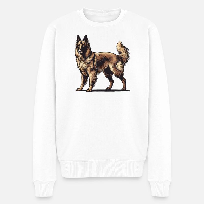 Schäferhund - Männer Premium Bio Pullover - Weiß