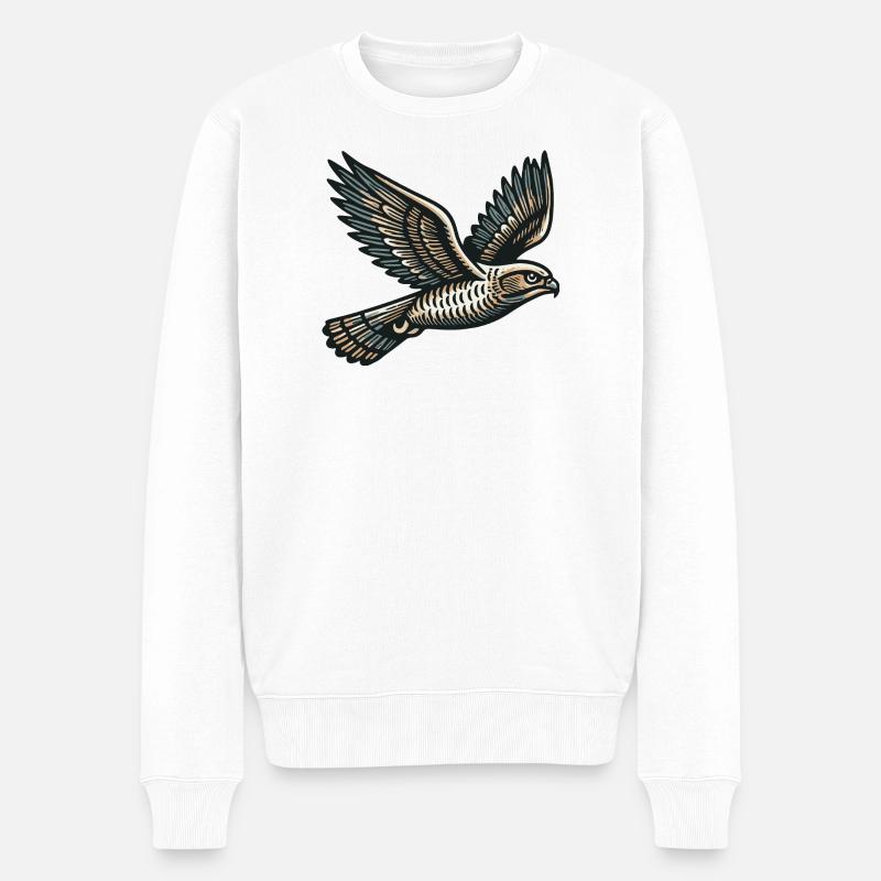 Habicht - Männer Premium Bio Pullover - Weiß