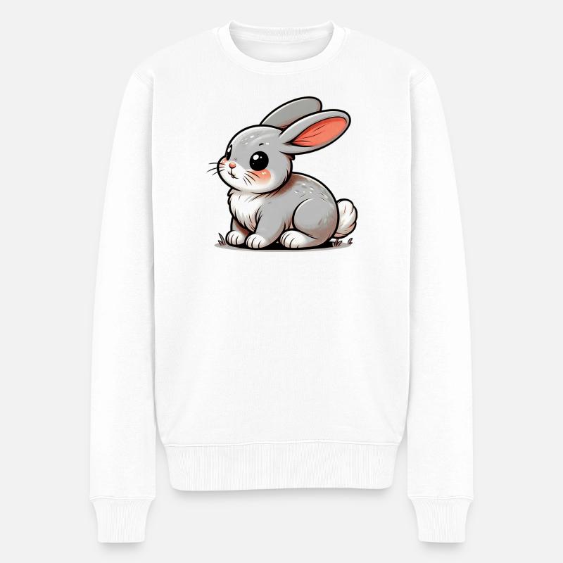 Kanin - Økologisk premium-sweatshirt til mænd - hvid