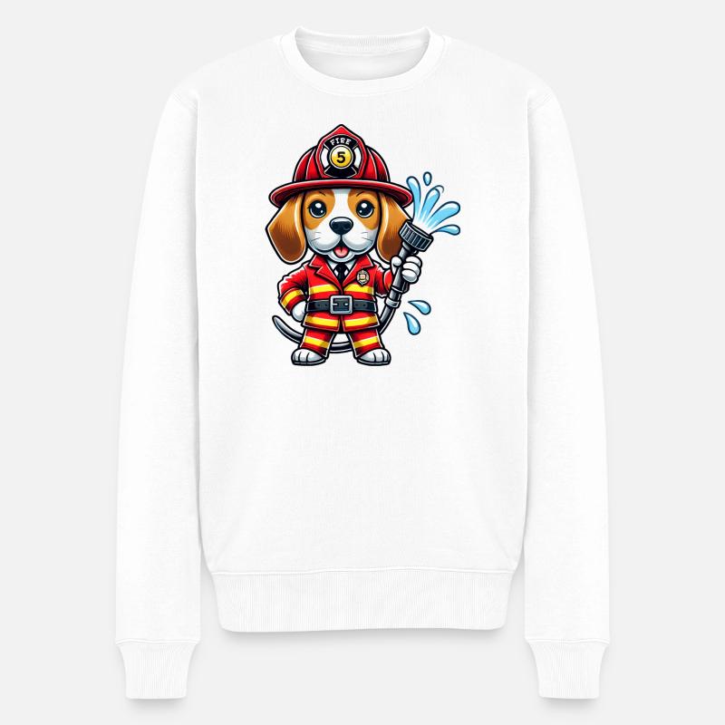 Design de pompier Beagle - Pull Premium bio Homme - blanc