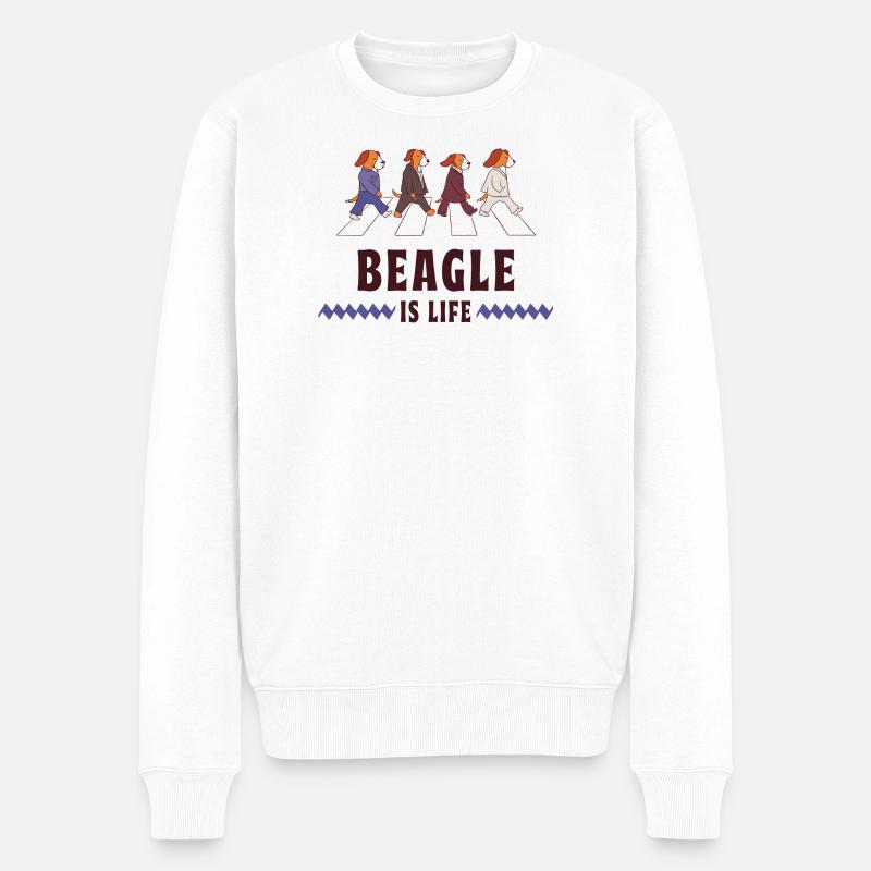 Beagle ist Leben Design - Männer Premium Bio Pullover - Weiß