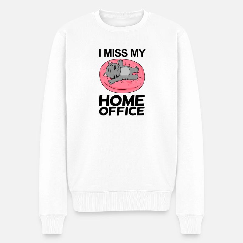 Bureau à domicile Dire drôle - Pull Premium bio Homme - blanc