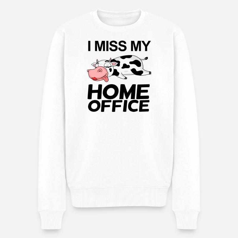 Home Office Spruch lustig - Männer Premium Bio Pullover - Weiß