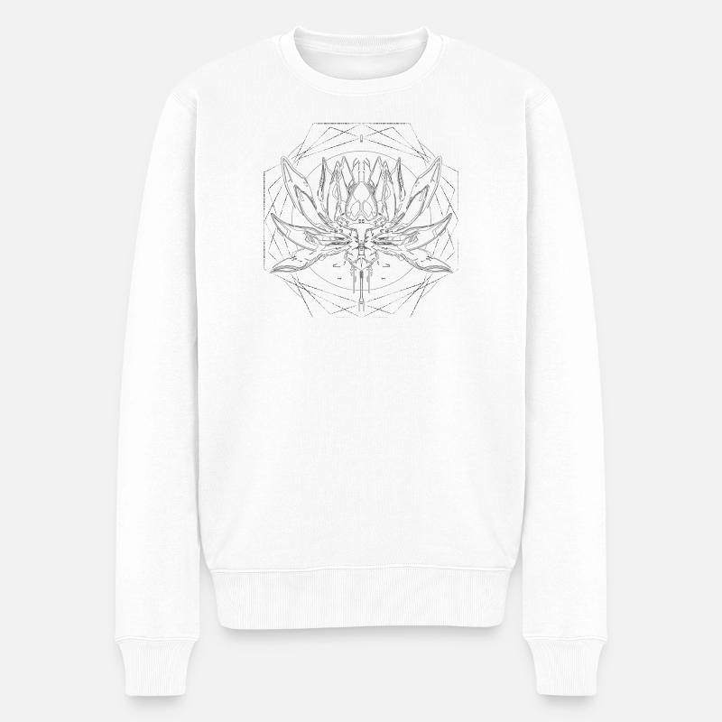 Sound Lotus Black - Männer Premium Bio Pullover - Weiß