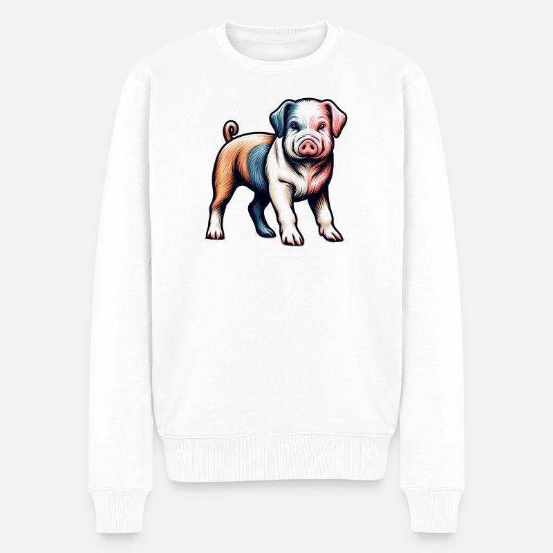 Schweinehund - Männer Premium Bio Pullover - Weiß