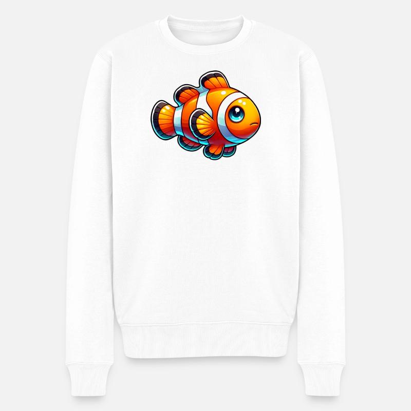 Clownfisch - Männer Premium Bio Pullover - Weiß