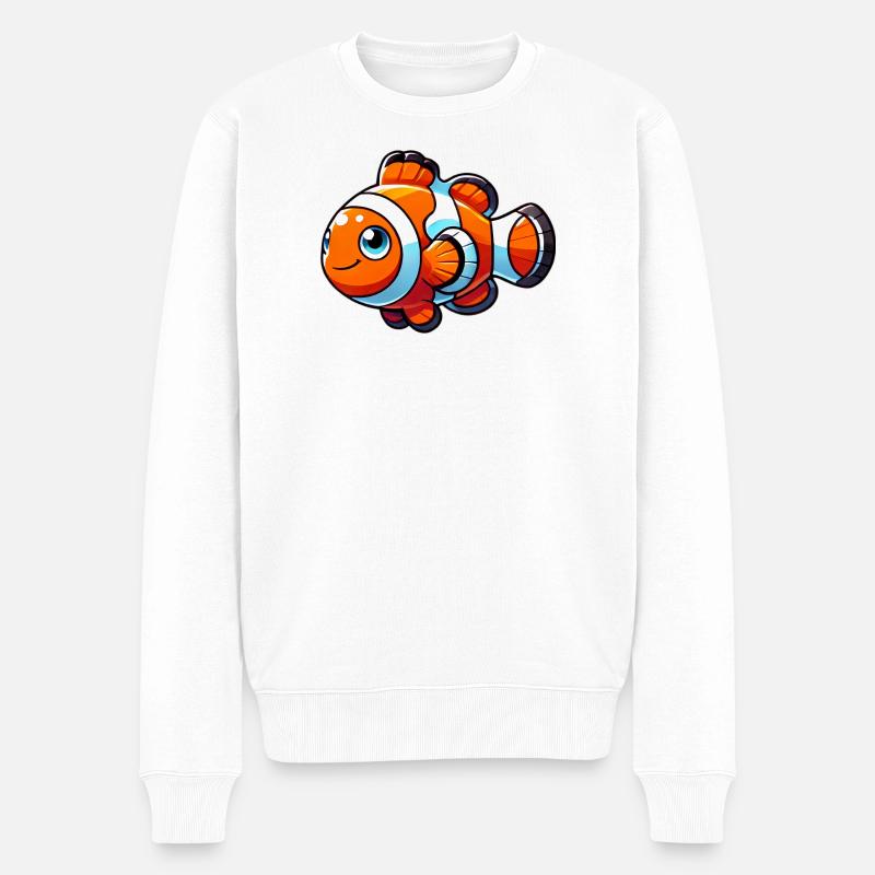 Poisson-clown - Pull Premium bio Homme - blanc