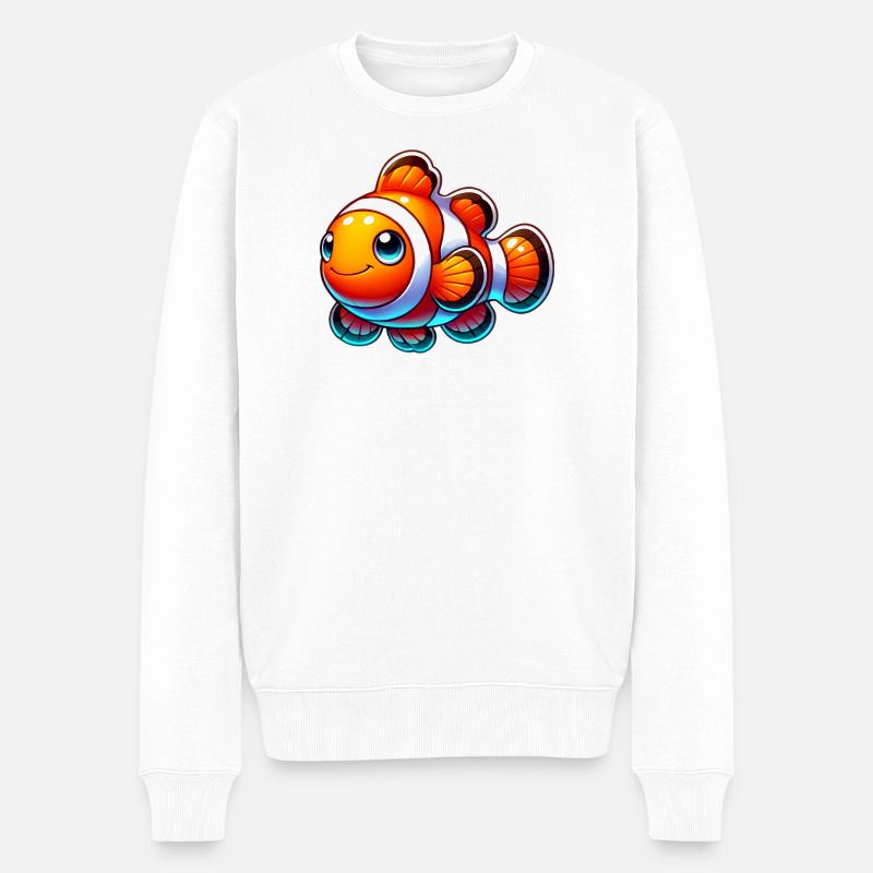 Clownfisch - Männer Premium Bio Pullover - Weiß