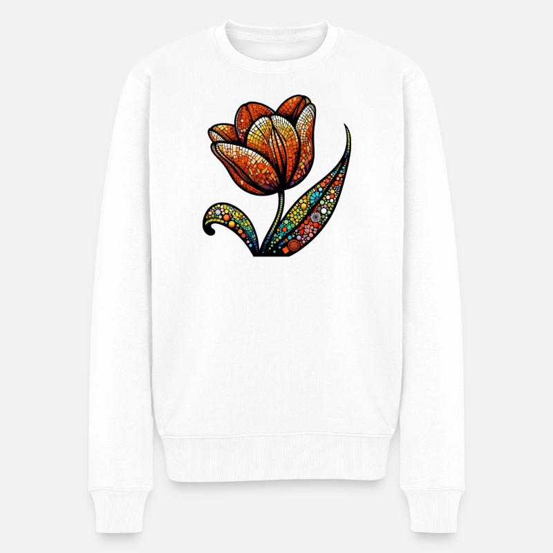 Tulipe - Pull Premium bio Homme - blanc