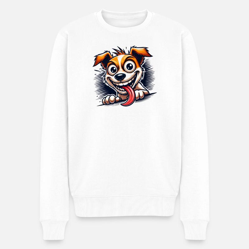 Jack Russell Terrier - Männer Premium Bio Pullover - Weiß