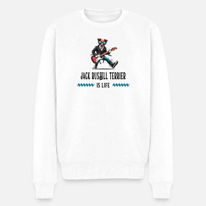 Jack Russell Terrier ist Leben - Männer Premium Bio Pullover - Weiß