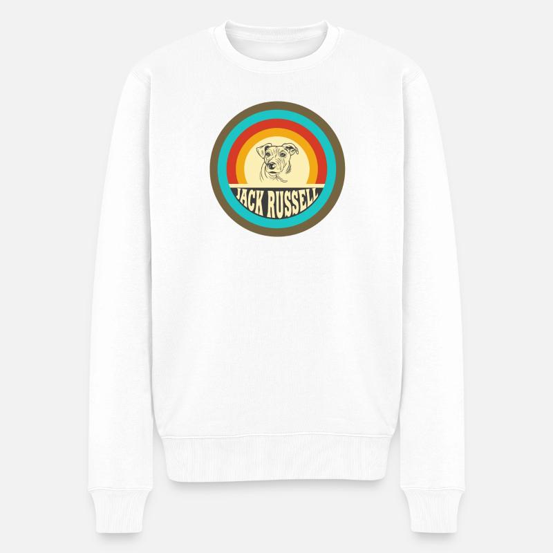 Jack Russell Terrier Design - Männer Premium Bio Pullover - Weiß