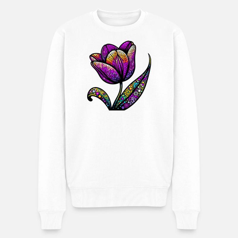 Tulpe - Männer Premium Bio Pullover - Weiß
