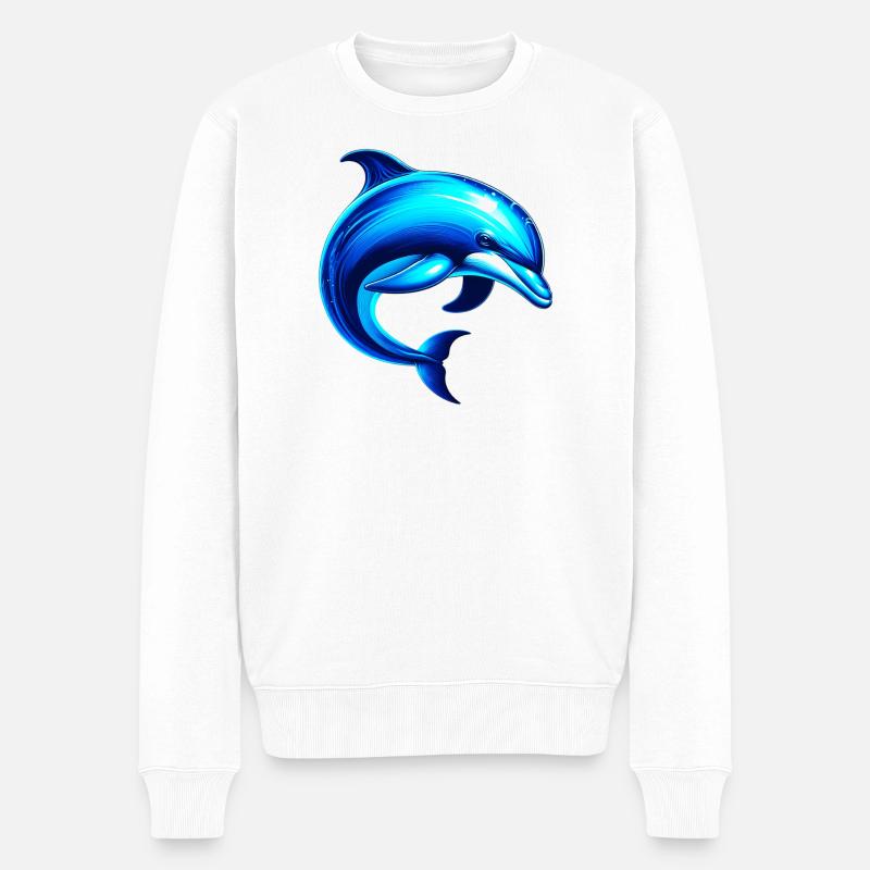 Delfin - Männer Premium Bio Pullover - Weiß