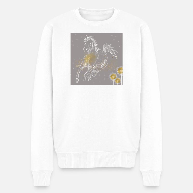Cheval. - Pull Premium bio Homme - blanc