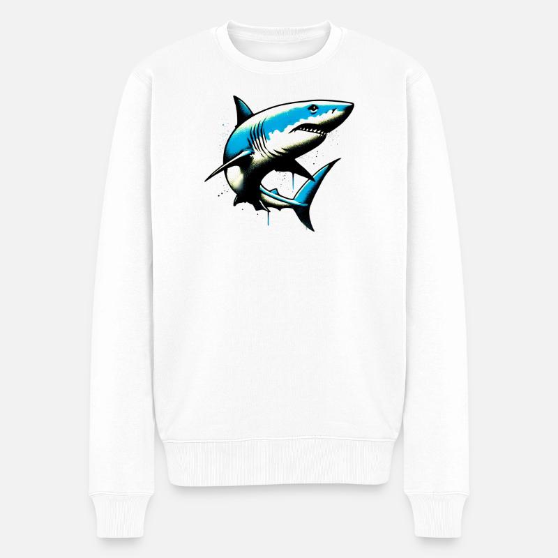 Requin - Pull Premium bio Homme - blanc