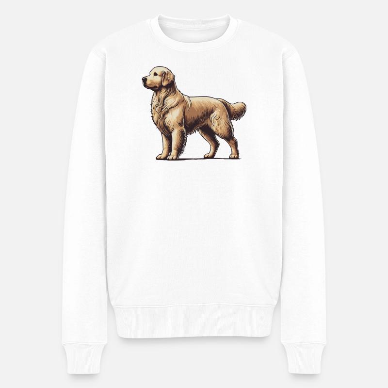 Golden Retriever - Männer Premium Bio Pullover - Weiß