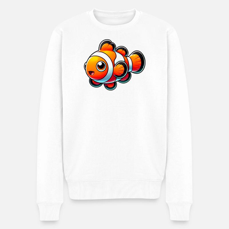Clownfisch - Männer Premium Bio Pullover - Weiß