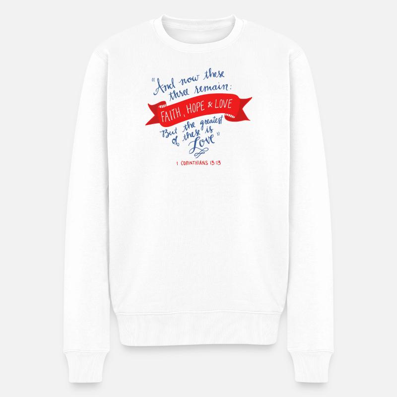 Foi, espérance et amour 2 - Pull Premium bio Homme - blanc