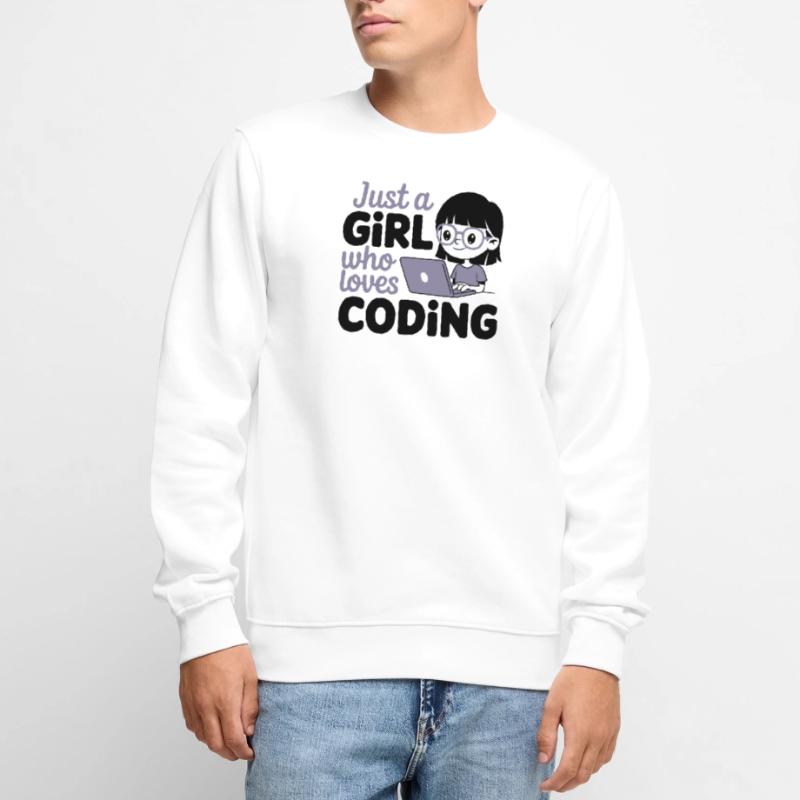 Nur ein Mädchen, das das Programmieren liebt Männer Premium Bio Pullover