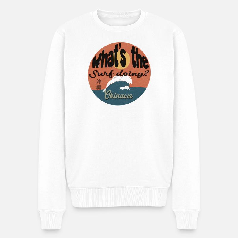 What’s The Surf Doing - Männer Premium Bio Pullover - Weiß