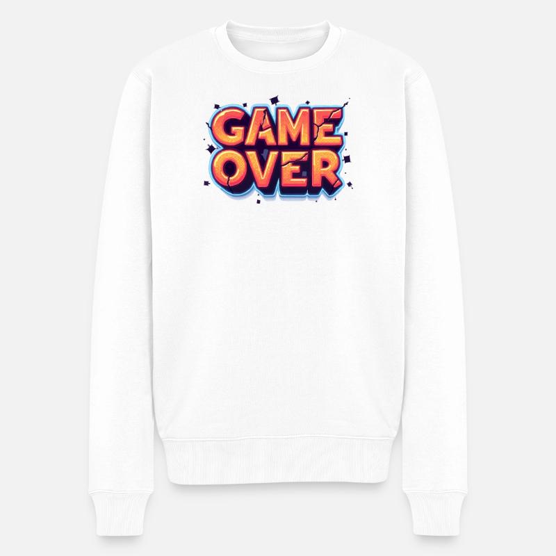 Game Over - Männer Premium Bio Pullover - Weiß