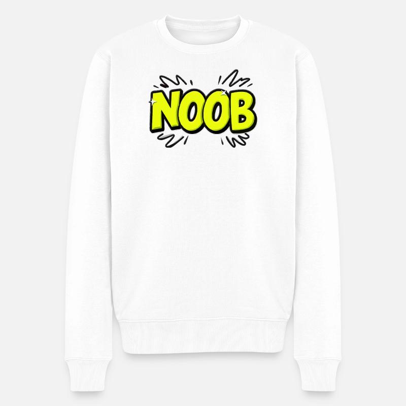Noob - Männer Premium Bio Pullover - Weiß