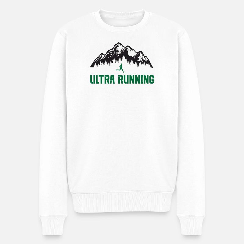 Ultra-Laufen - Männer Premium Bio Pullover - Weiß