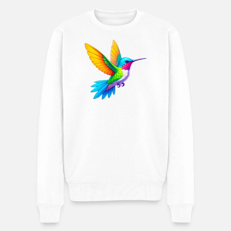 Kolibri - Männer Premium Bio Pullover - Weiß