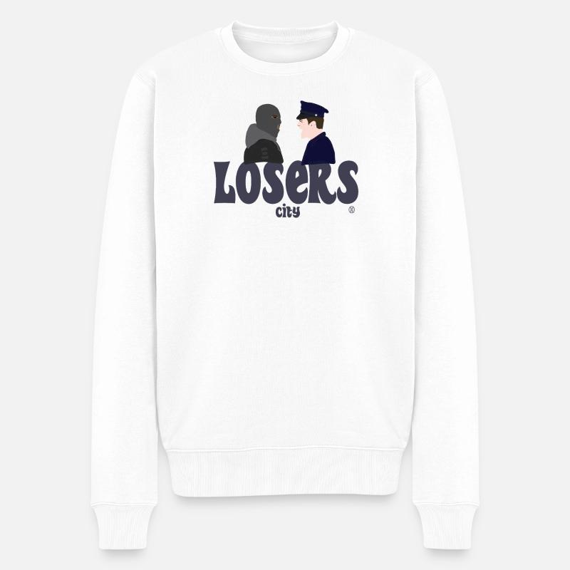 Peuple vs Police - Pull Premium bio Homme - blanc